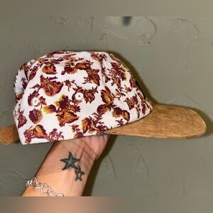 Dravus Floral Print Cap with Tan Brim